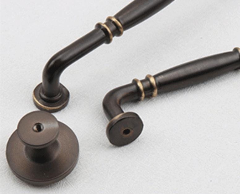 Classic Solid Brass Cabinet Handles Knobs Set Vintage-Style Brass Bronze Black Drawer Pulls Elegant Curves Round Domes Kitchen Furniture