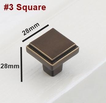 Solid Brass Square Cabinet Pulls & Knobs - Black Finish Hardware - #2 - 128mm Coffee / 1pc