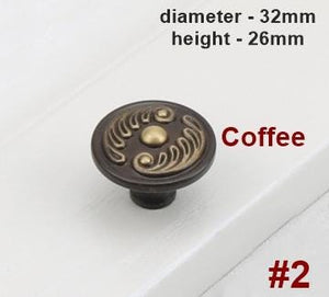 Solid Brass Round Cabinet Pulls & Knobs - Black Finish for Cabinets - #1 - 96mm Coffee / 1pc