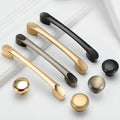 Modern Sleek Metal Cabinet Handles Knobs Gold Black Brushed Finishes Drawers Kitchen Cabinets Cupboards Wardrobes Minimalist Contemporary