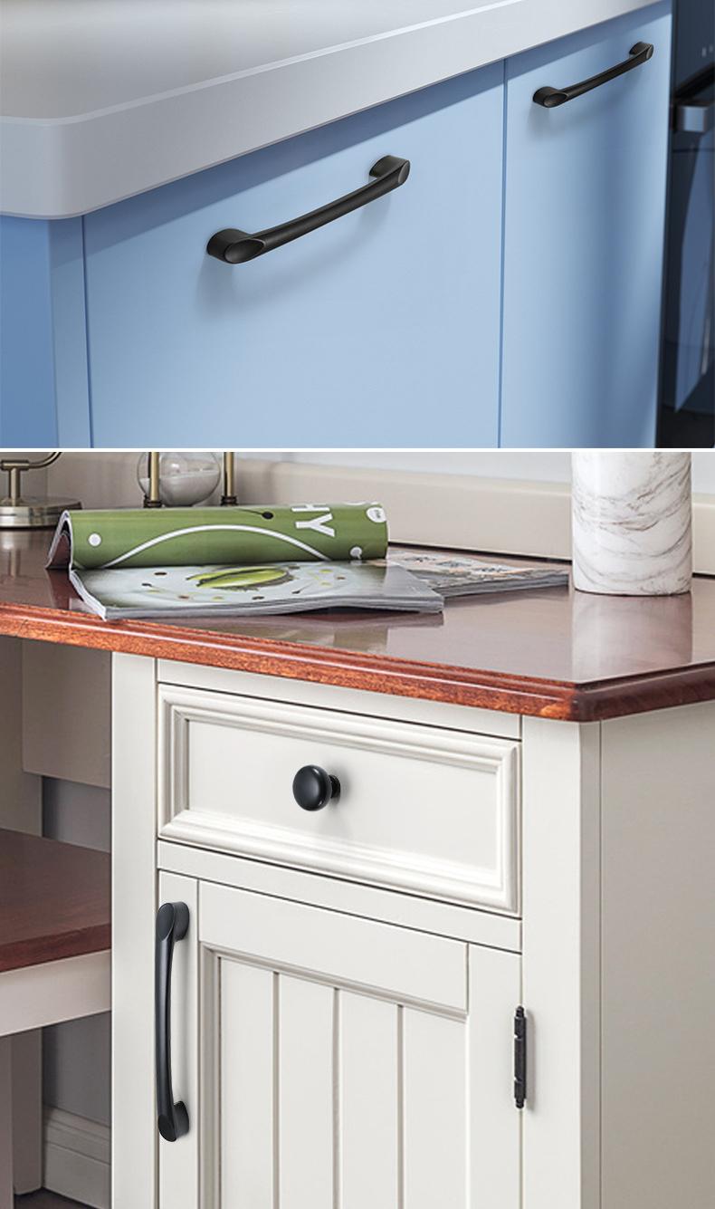 Modern Sleek Metal Cabinet Handles Knobs Gold Black Brushed Finishes Drawers Kitchen Cabinets Cupboards Wardrobes Minimalist Contemporary
