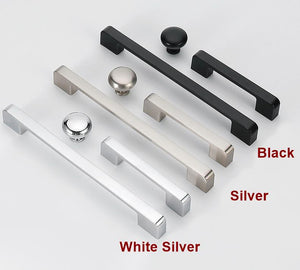 Alloy Minimalist Cabinet Pulls & Knobs - Chrome Finish for Cabinets - #1 White Silver / 1pc