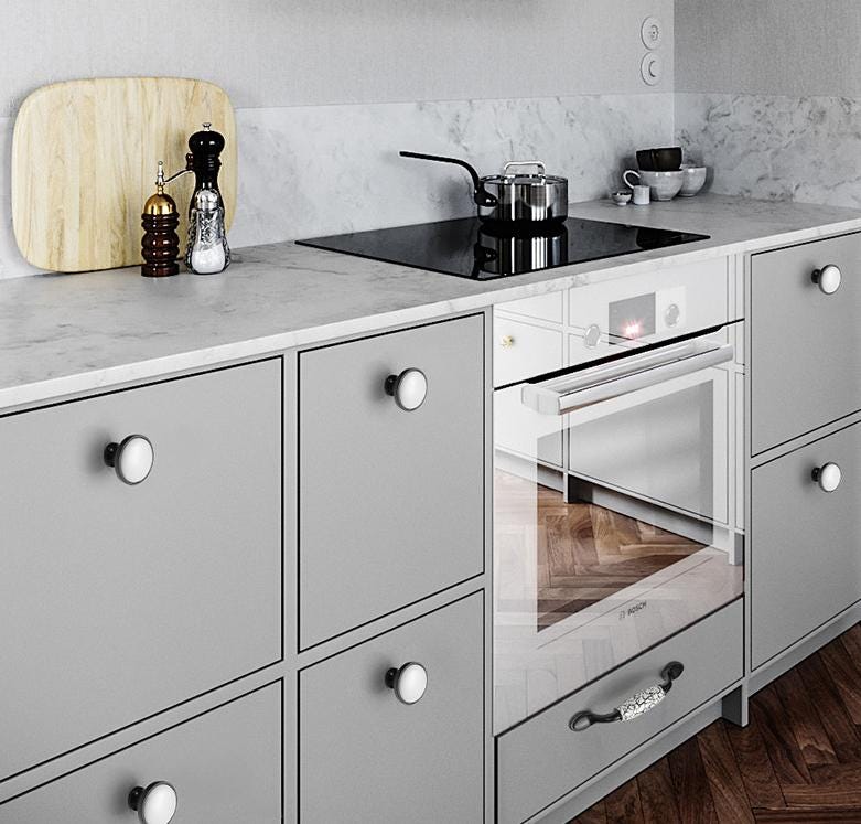 Vintage Black White Metal Cabinet Handles Ceramic Knobs Classic Provence Style Kitchen Cabinets Drawers Cupboards Furniture Elegant Design