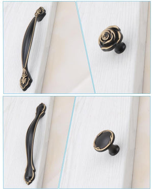 Solid Brass Round Cabinet Pulls & Knobs - Black Finish for Cabinets - #4 Round / 1pc