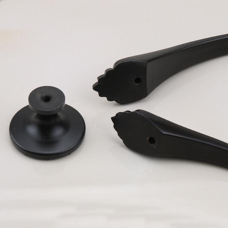 Solid Brass Round Cabinet Pulls & Knobs - Black Finish for Cabinets - #3 - 96mm / 1pc