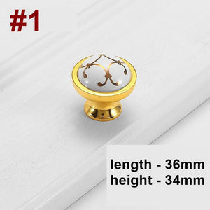 Ceramic Cabinet Pulls & Knobs - White Finish Decorative Hardware - #2 / 1pc
