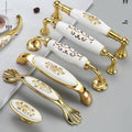 Ceramic Cabinet Pulls & Knobs - White Finish Decorative Hardware - #1 / 1pc