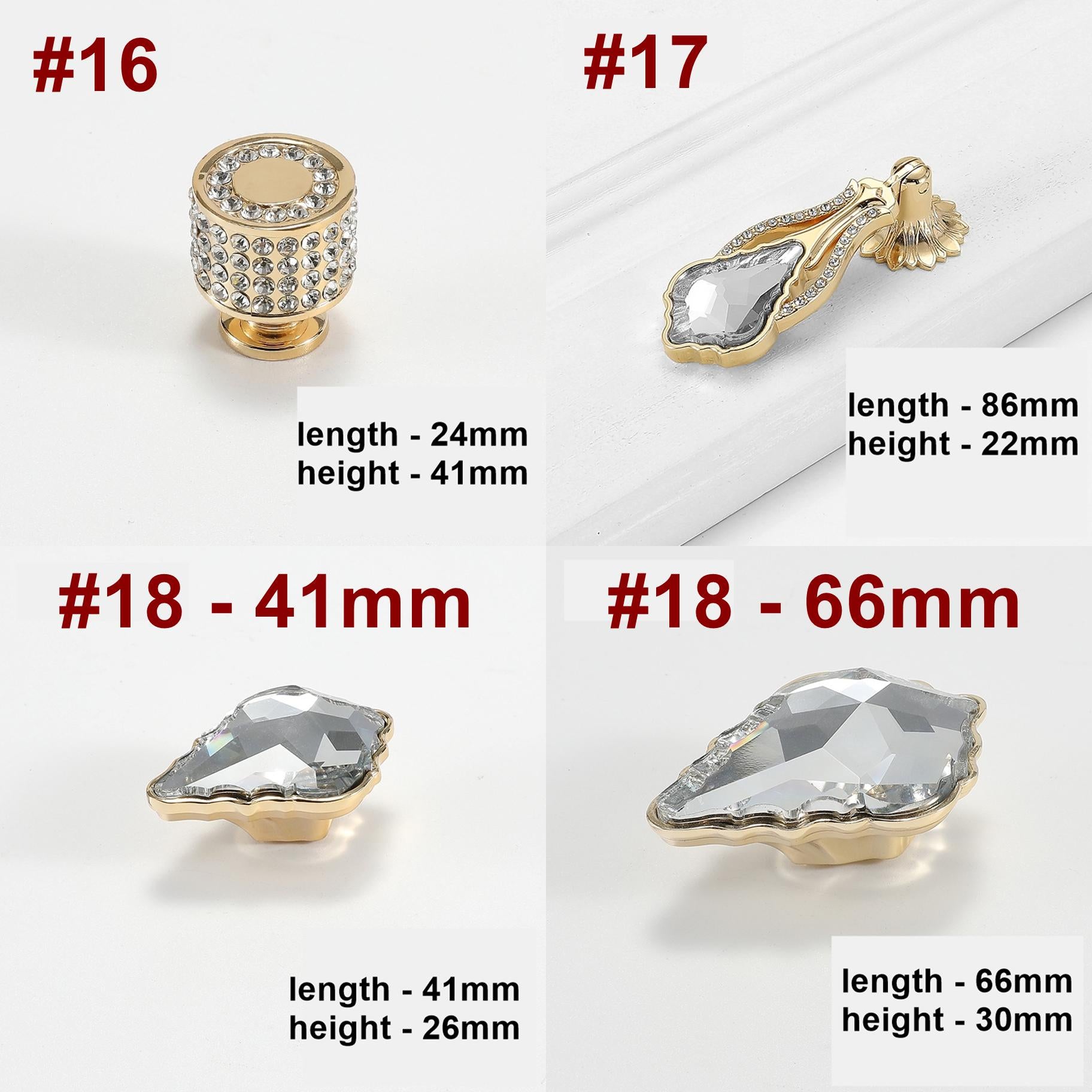 Luxury Crystal Gold Black Metal Cabinet Knobs Glamorous Decorative Art Deco Drawer Pulls Dresser Wardrobe Furniture Doors Handles Design