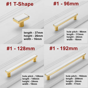 Alloy Minimalist Cabinet Pulls & Knobs - White Finish for Cabinets - #1 - 96mm / 1pc