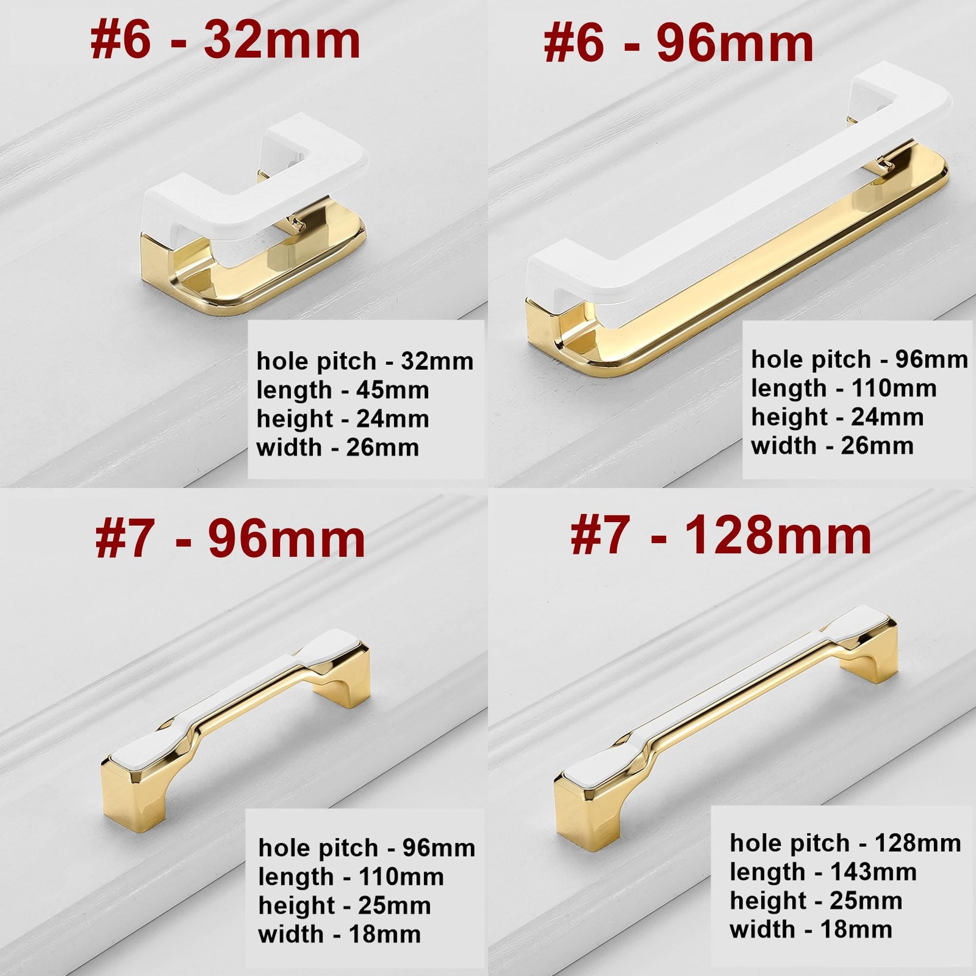 Alloy Minimalist Cabinet Pulls & Knobs - White Finish for Cabinets - #1 - 192mm / 1pc