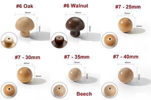 Wood Round Cabinet Pulls & Knobs - Minimalist Decorative Hardware - #3 - 45mm / 1pc