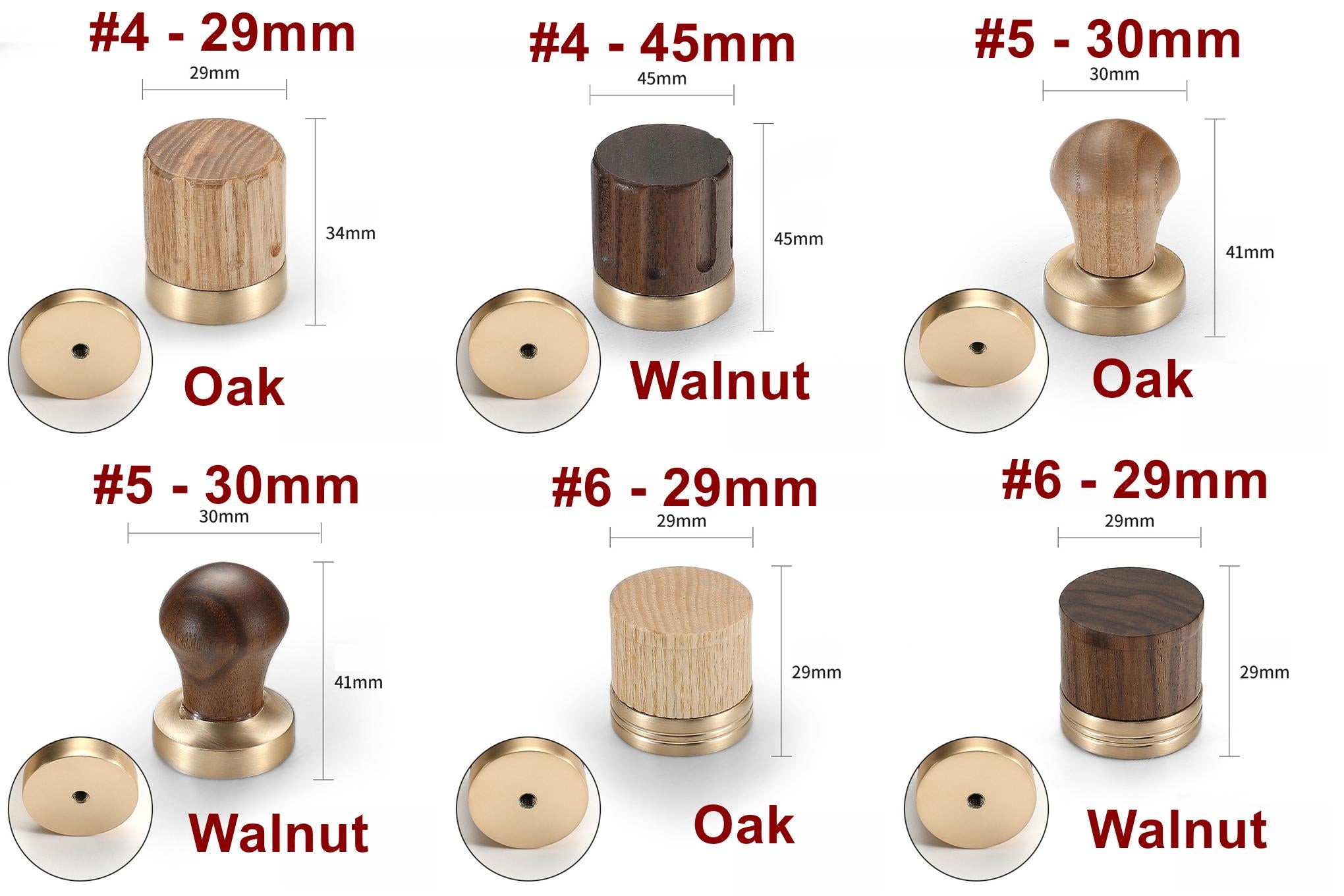 Wood Square Cabinet Pulls & Knobs - Mid-Century Furniture Hardware - #2 Walnut / 1pc