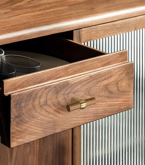 Wood Square Cabinet Pulls & Knobs - Mid-Century Furniture Hardware - #4 Walnut 45mm / 1pc