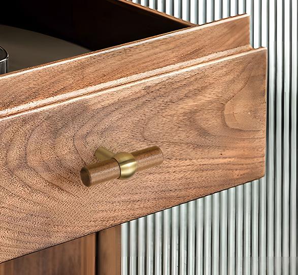 Modern Wooden Cabinet Knobs Designer Beech Walnut Drawer Pulls Round Square Oval Star Brass Accents Eco Scandinavian Mid-Century Style