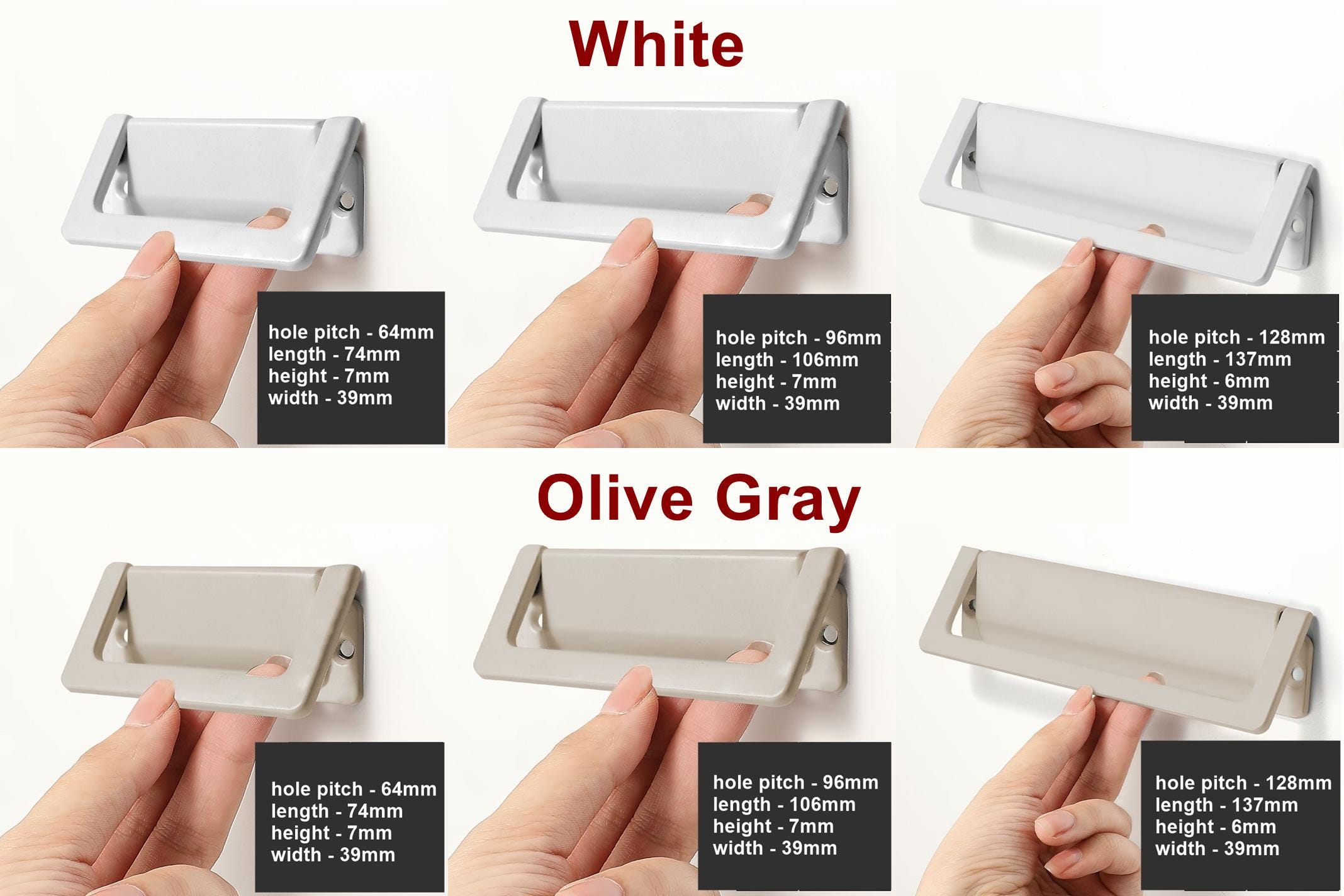 Modern Recessed Flip Metal Drawer Pull Handles Minimalist Industrial Flush Cabinet Hardware Black Gold White Kitchen Office RV Hidden