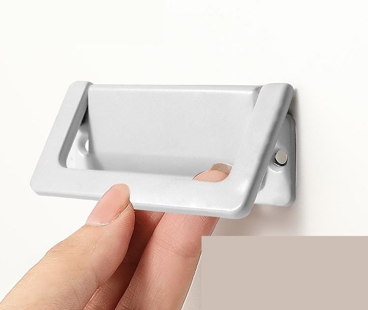 Modern Recessed Flip Metal Drawer Pull Handles Minimalist Industrial Flush Cabinet Hardware Black Gold White Kitchen Office RV Hidden