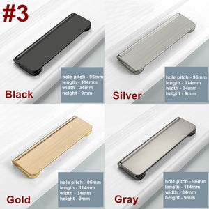 Alloy Flush Cabinet Pulls - Black Finish for Cabinets & Drawers - #1 Silver 64mm / 1pc