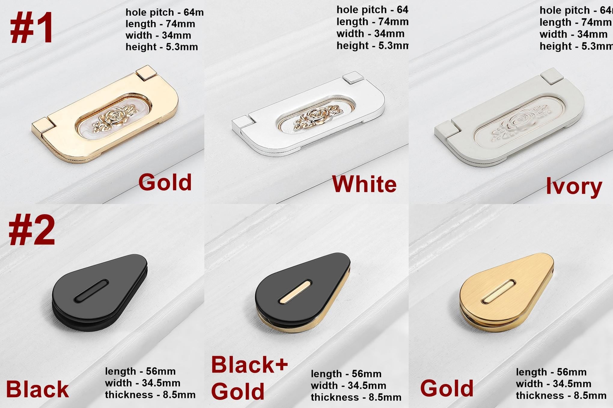Modern Teardrop Vintage Floral Recessed Metal Pull Handles Minimalist Classic Drop Drawer Knobs Black Gold Graphite Cream Cabinets Dressers