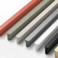Minimalist Long Profile Metal Cabinet Handles Modern Flush Drawer Pulls Olive Beige Grey White Black Gold Scandinavian Furniture Design