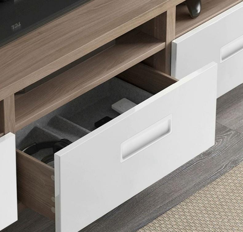 Minimalist Recessed Rectangular Metal Cabinet Handles Flush Modern Drawer Pulls Black White Grey Beige Brown Olive Scandinavian Furniture