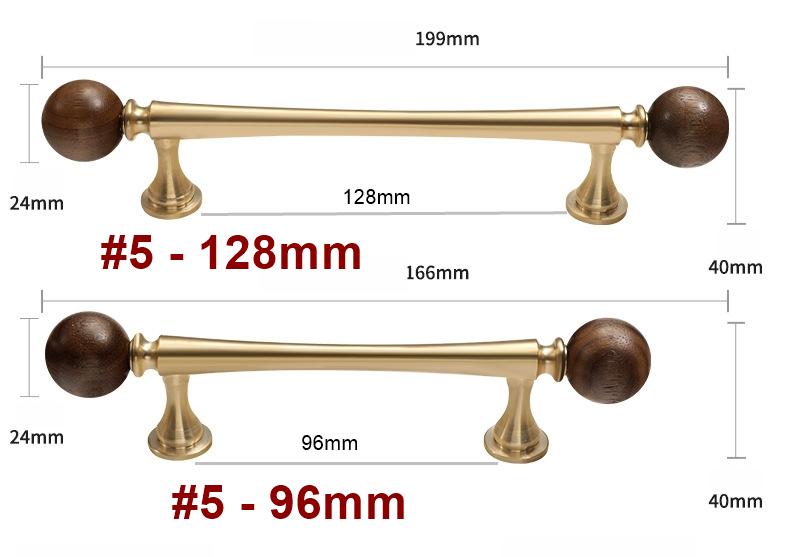 Mid-Century Modern Wood Solid Brass Cabinet Handles Elegant Drawer Pulls Walnut Classic Transitional Art Deco Kitchen Dresser Furniture