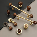 Mid-Century Modern Wood Solid Brass Cabinet Handles Elegant Drawer Pulls Walnut Classic Transitional Art Deco Kitchen Dresser Furniture
