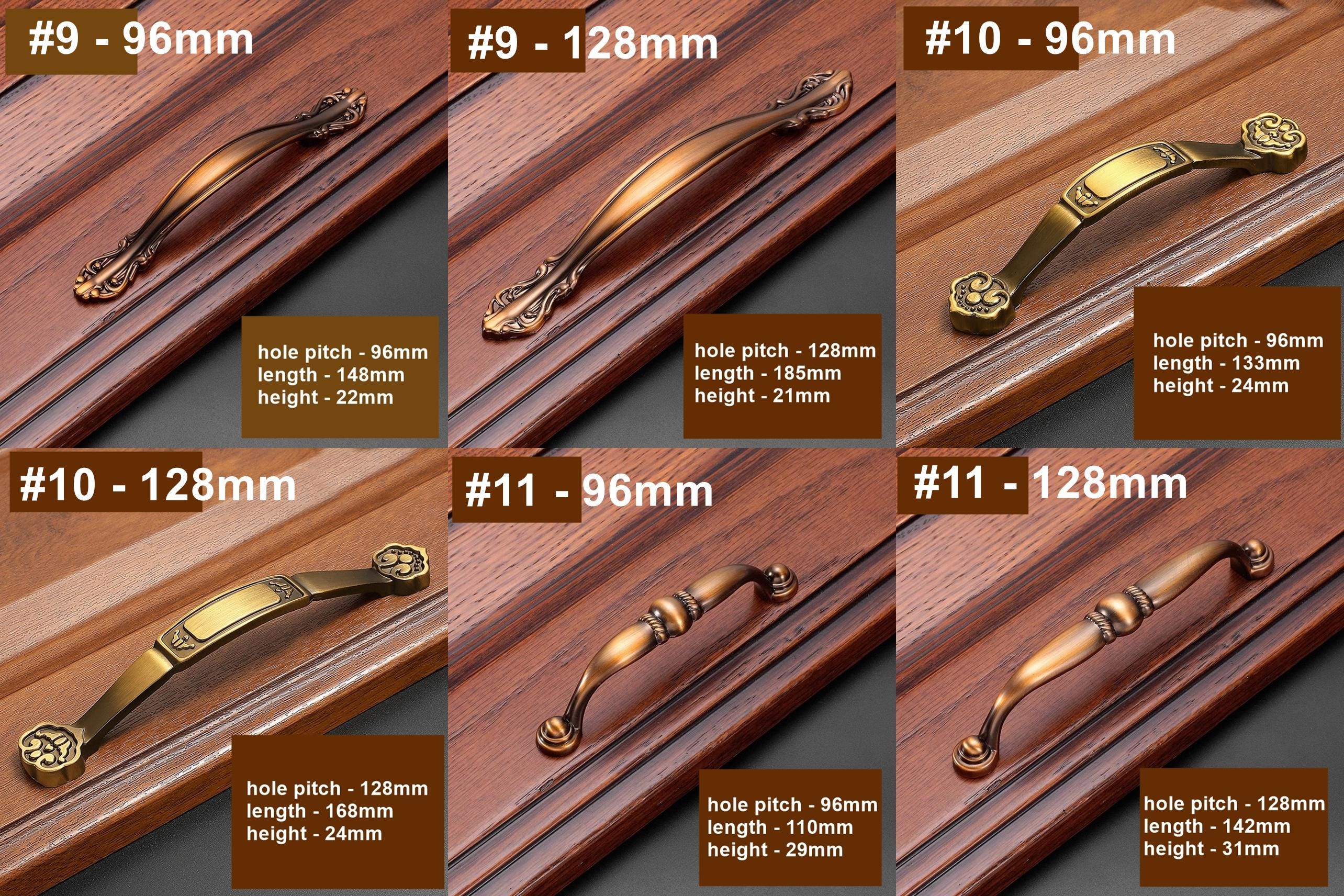 Alloy Floral Cabinet Pulls & Knobs - Bronze Finish for Wardrobes - #3 / 1pc