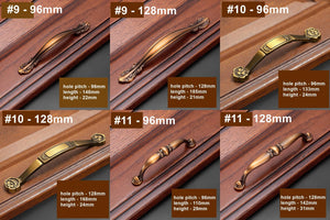 Alloy Floral Cabinet Pulls & Knobs - Bronze Finish for Wardrobes - #3 / 1pc