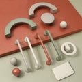 Alloy Geometric Cabinet Pulls & Knobs - White Finish for Cabinets - #1 Cream / 1pc