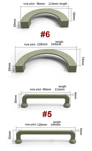 Alloy Geometric Cabinet Pulls & Knobs - White Finish for Cabinets - #1 Orange / 1pc
