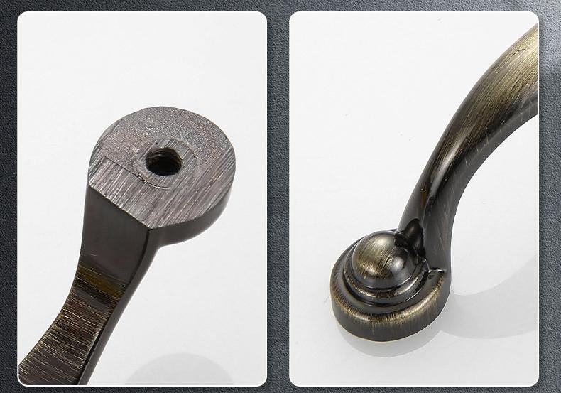 Alloy Art Deco Cabinet Pulls & Knobs - Bronze Finish for Cabinets - #7 - 242mm / 1pc