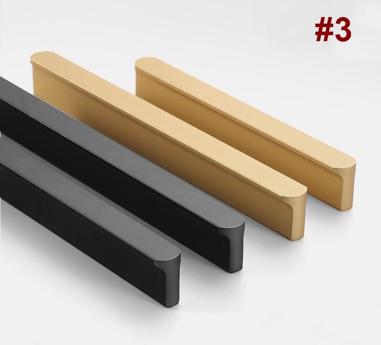 Modern Minimalist Metal Cabinet Handles Gold Black Grey Drawer Pulls Contemporary Closet Hardware Sleek Alloy Door Knobs Kitchen Furniture
