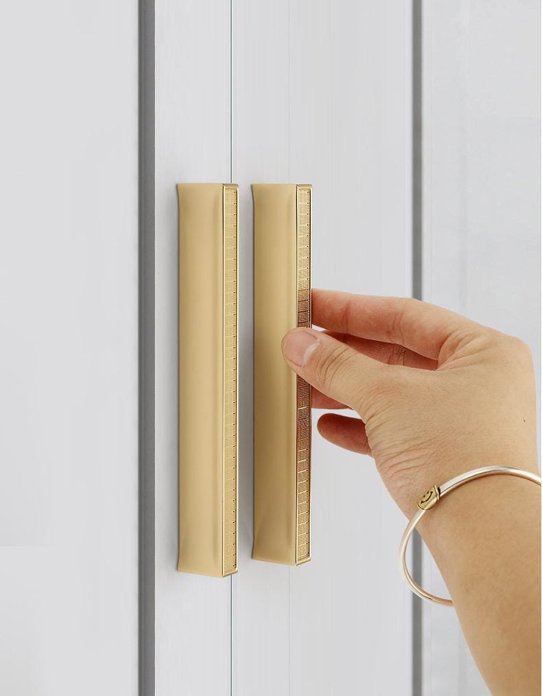 Modern Art Deco Metal Cabinet Handles Grid Texture Gold Black Drawer Pulls Geometric Aluminum Alloy Kitchen Furniture Closet Door Knobs