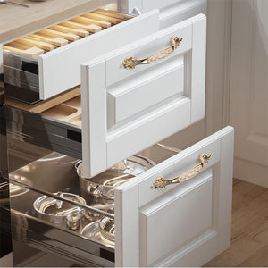 Alloy Floral Cabinet Pulls & Knobs - Gold Finish Furniture Hardware - view 9
