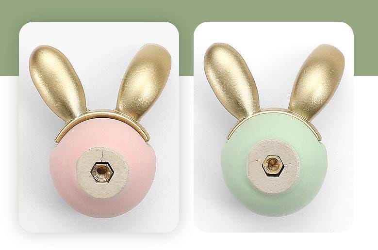 Cute Animal Ears Ceramic Metal Cabinet Knobs Kids Room Modern Pastel Drawer Pulls Accents Playful Decorative Furniture Handles Dressers