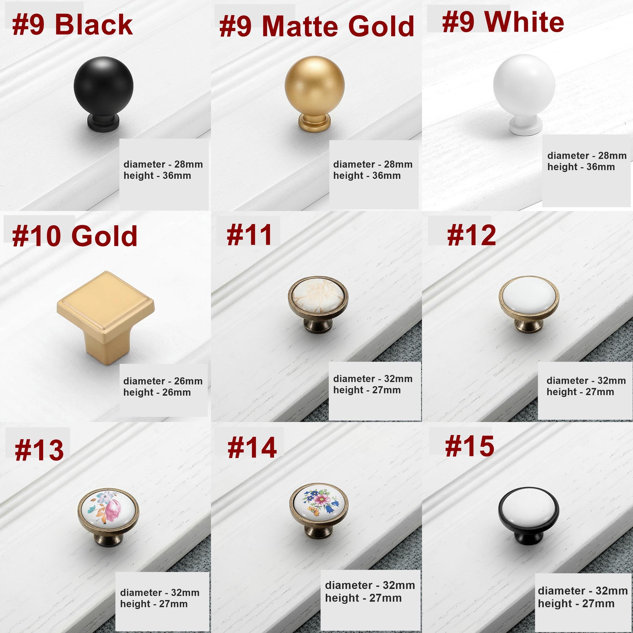 Mixed Vintage Modern Metal Cabinet Knobs Decorative Drawer Pulls Gold Bronze Black Dressers Kitchen Cabinets Wardrobes Bathroom Furniture