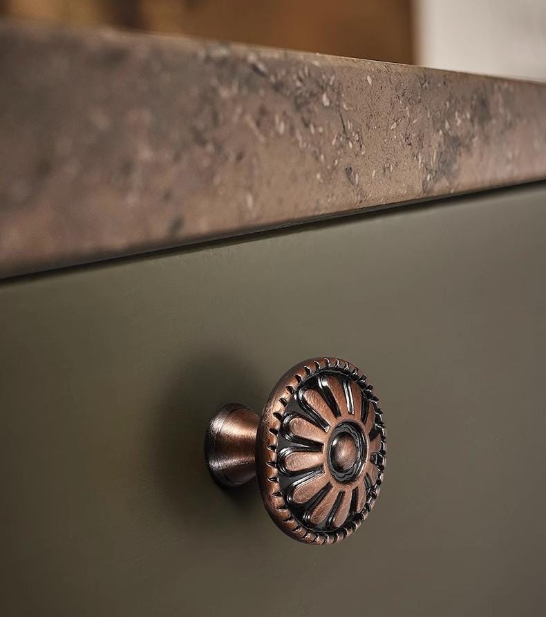 Alloy Square Cabinet Ring Pulls - Matte Gold Finish for Wardrobes - #4 Black / 1pc