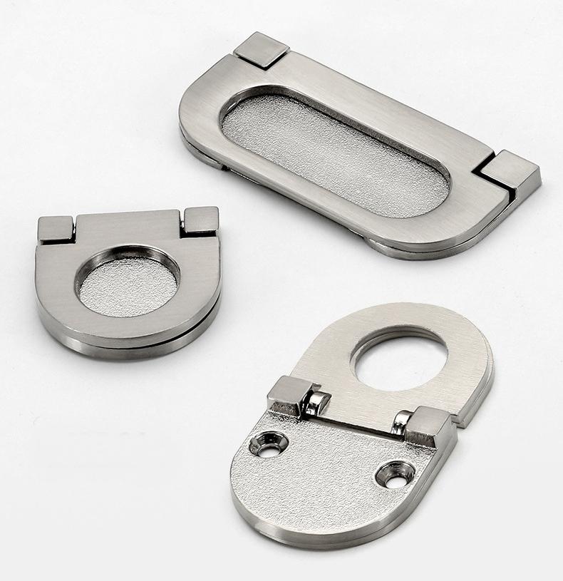 Modern Recessed Metal Cabinet Pulls Geometric Zinc Alloy Drawer Handles Kitchen Wardrobe Office Furniture Minimalist Metal Finger Pulls