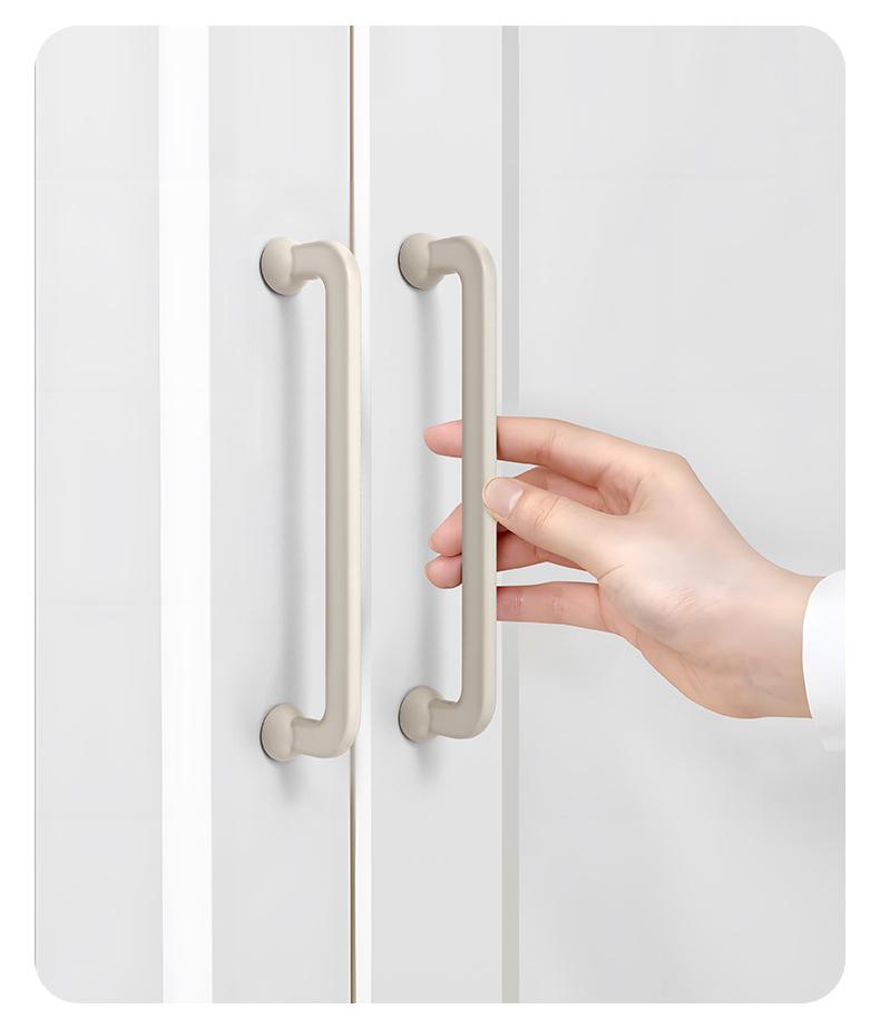 Minimalist Furniture Metal Handles Pastel Grey Cabinet Knobs Drawer Pulls Geometric Modern Wardrobes Dressers Drawers Kitchen Cabinets