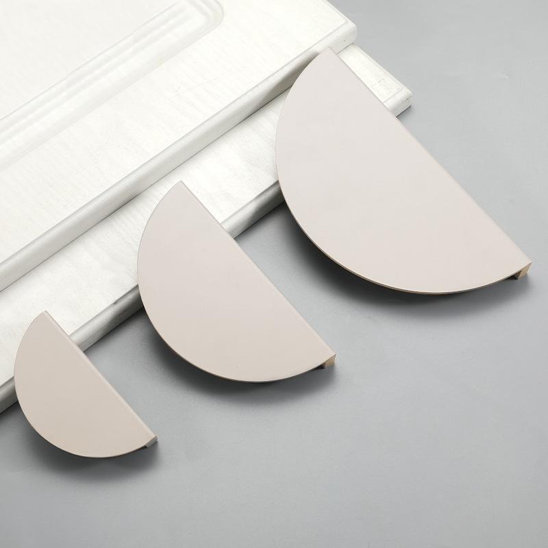 Semi-Circle Metal Cabinet Handles Modern Matte Drawer Pulls in Pastel Neutral Colors Minimalist Furniture Knobs Kitchen Wardrobes Dressers
