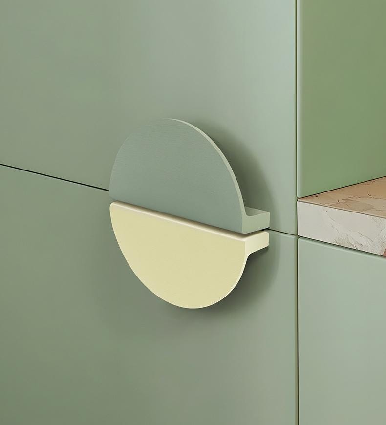 Semi-Circle Metal Cabinet Handles Modern Matte Drawer Pulls in Pastel Neutral Colors Minimalist Furniture Knobs Kitchen Wardrobes Dressers