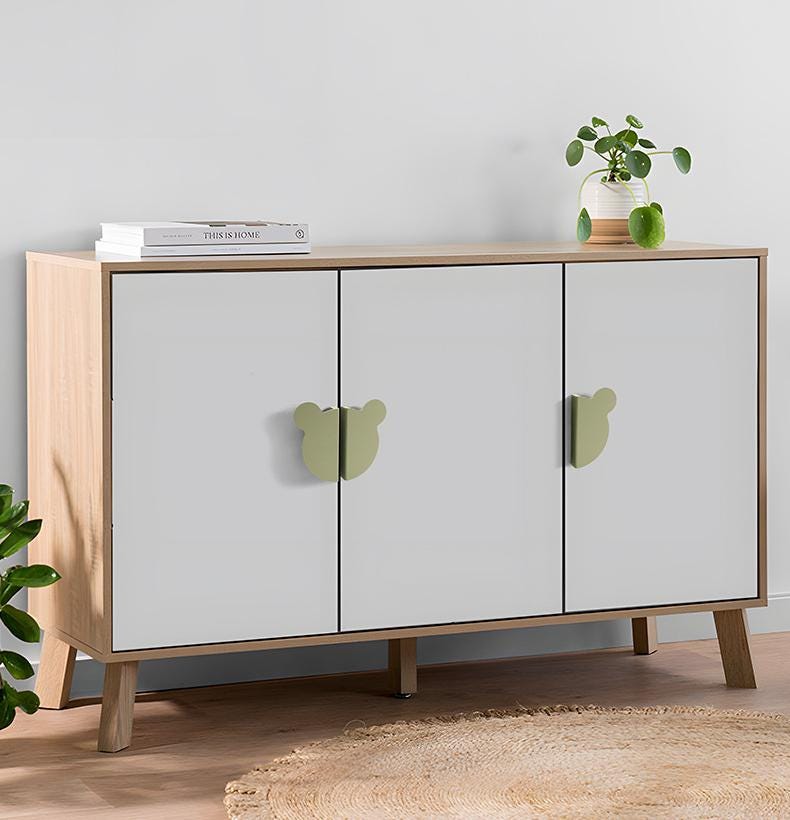 Alloy Minimalist Cabinet Pulls & Knobs - White Finish for Cabinets - #1 Cash. Grey right / 1pc