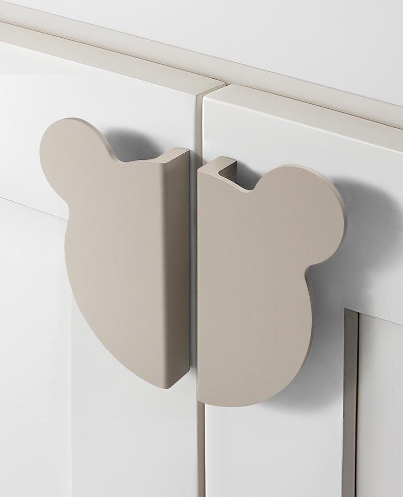 Alloy Minimalist Cabinet Pulls & Knobs - White Finish for Cabinets - #1 Gray left / 1pc