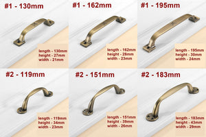 Alloy Vintage Cabinet Pulls & Knobs - Bronze Finish for Wardrobes - #1 - 162mm / 1pc