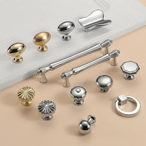 Alloy Vintage Cabinet Pulls & Knobs - Chrome Finish for Wardrobes - #1 / 1pc
