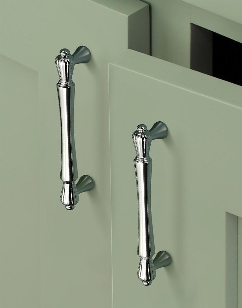 Alloy Vintage Cabinet Pulls & Knobs - Chrome Finish for Wardrobes - #7 Brass / 1pc