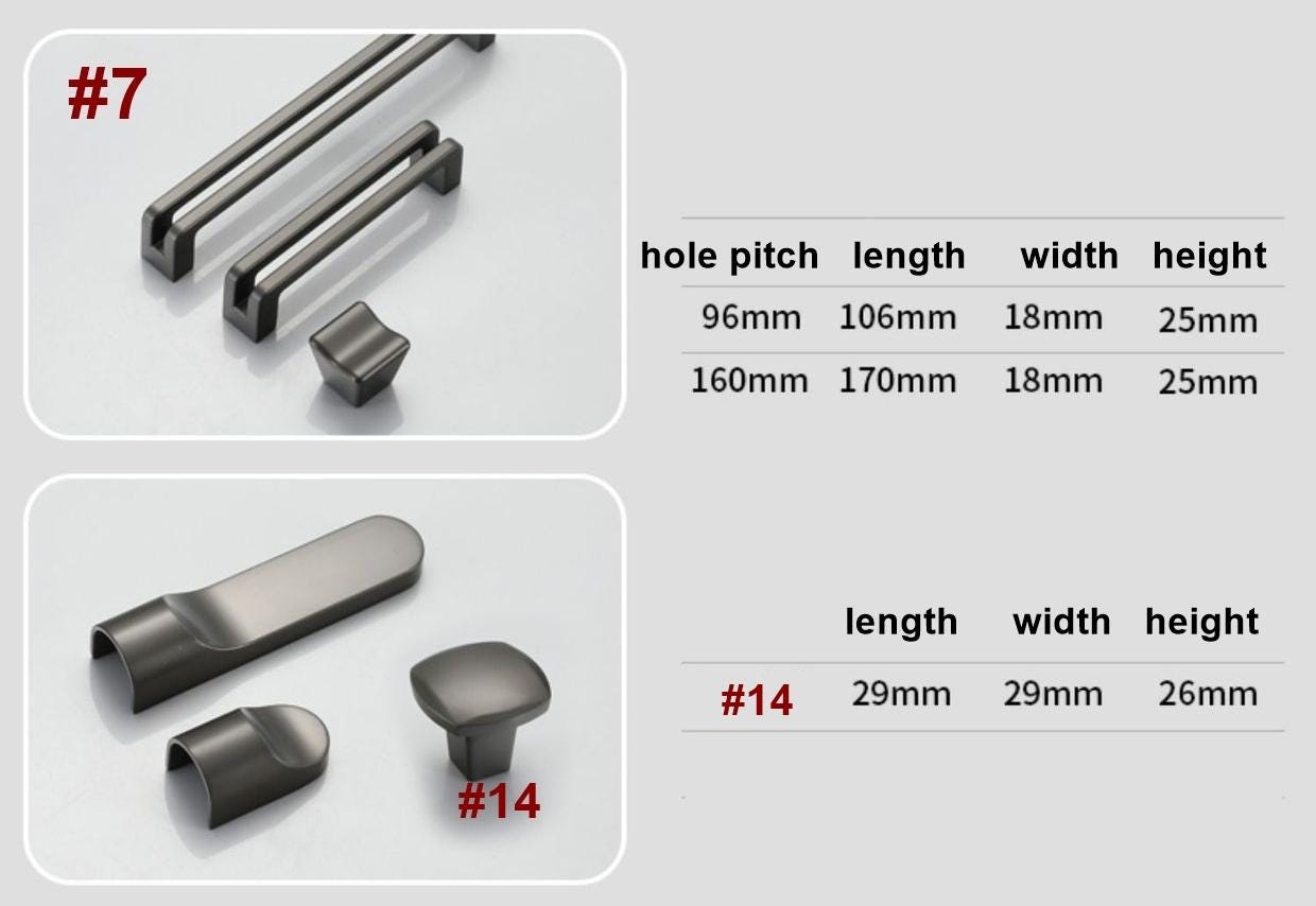 Alloy Geometric Cabinet Pulls & Knobs - Modern Furniture Hardware - #2 - 192mm / 1pc
