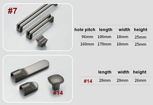 Alloy Geometric Cabinet Pulls & Knobs - Modern Furniture Hardware - #2 - 192mm / 1pc