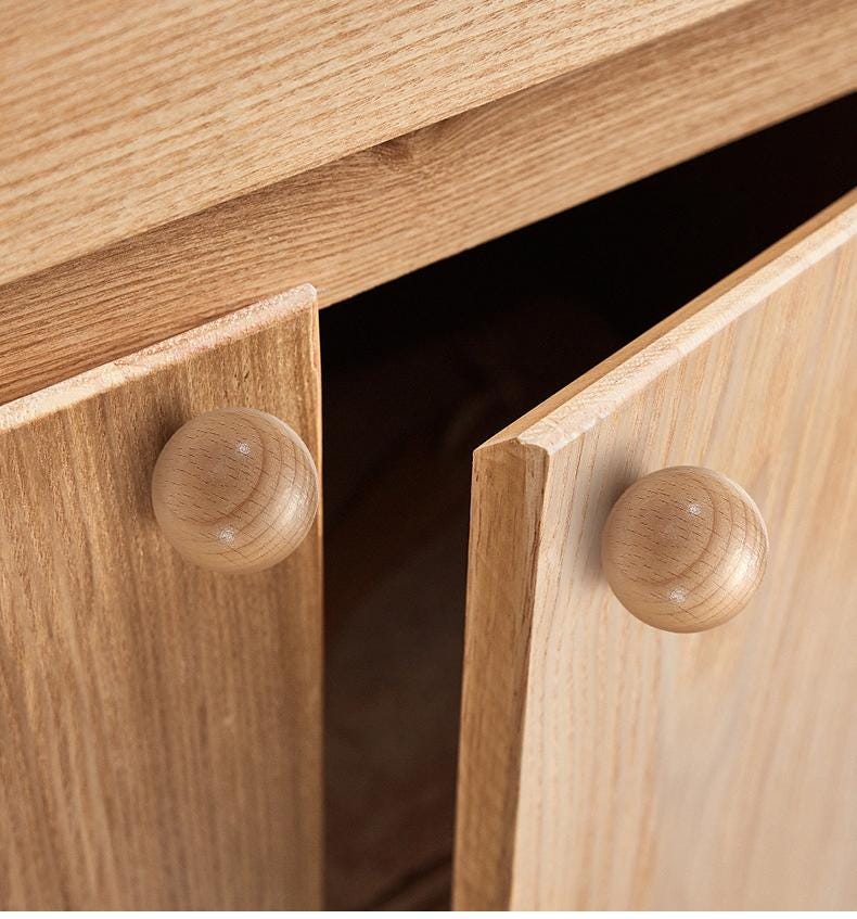 Scandinavian Wooden Cabinet Drawer Pulls And Knobs Natural Light Dark Wood Handles Kitchen Wardrobe Closet Cupboard Dresser Furniture