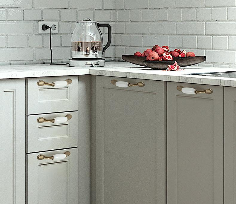Classic Antique Bronze Metal Cabinet Drawer Pulls And Knobs With White Ceramic Handles Vintage Furniture Kitchen Wardrobe Closet Cupboard